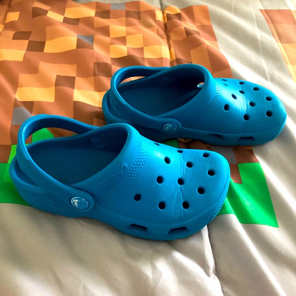 Blue crocs size 12